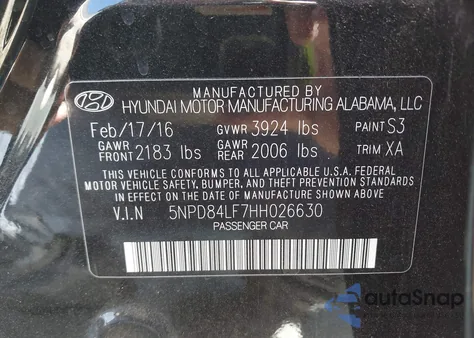 2017 Hyundai Elantra Se из США, поврежденный, VIN 5NPD84LF7HH026630